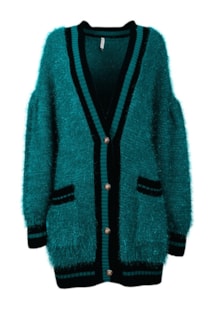 Abrigo con punto tricot metalizado