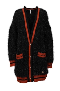 Abrigo con punto tricot metalizado