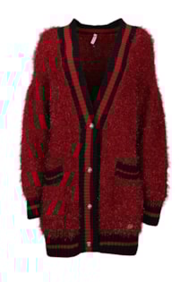 Abrigo con punto tricot metalizado