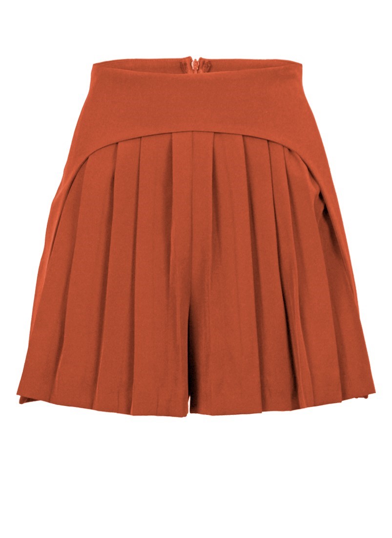 Shorts with pleated detail