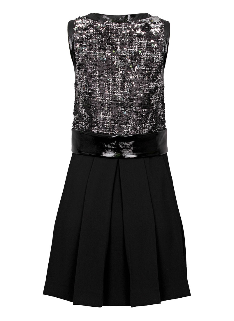 Dress with tweed and sequins