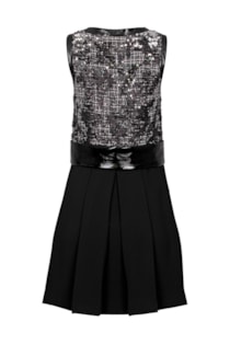 Dress with tweed and sequins