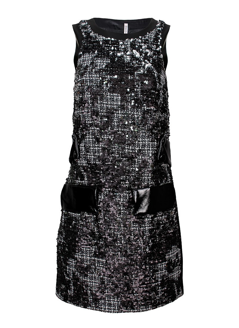 Dress with tweed and sequins