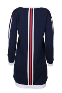 Vestido tricot decote em bico