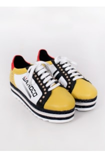 Color block platform sneakers