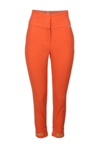 Embroidered hem pants
