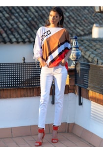 Calças cinco bolsos