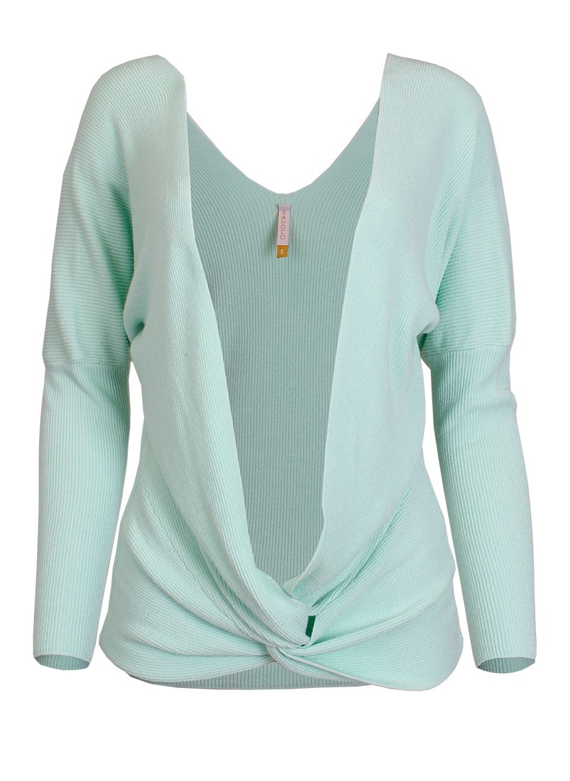 Tricot shirt with deep neckline