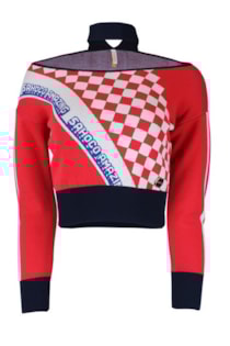 Top cropped de tricot