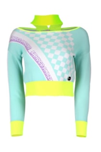 Top cropped de tricot
