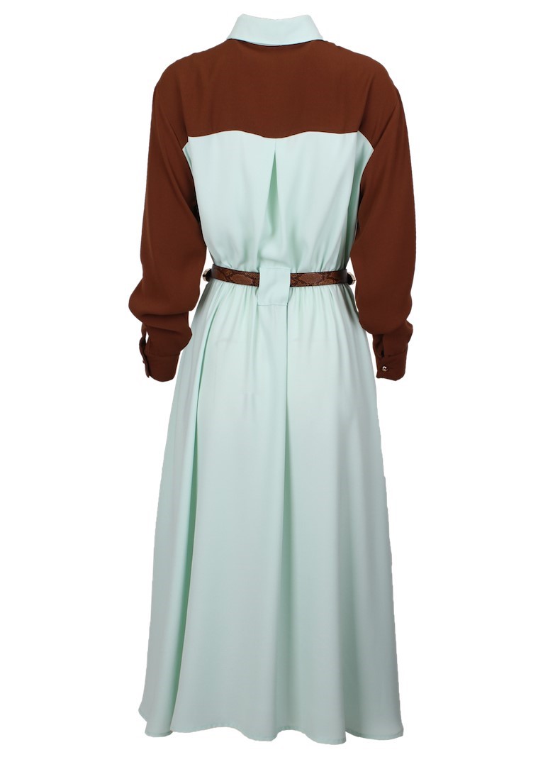 Midi dress with belt