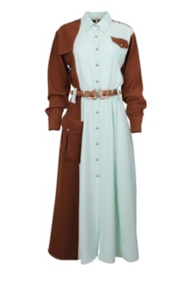 Vestido midi com cinto