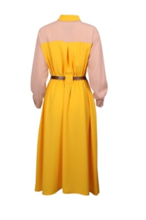 Vestido midi com cinto