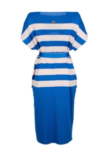 Vestido de tricot às riscas