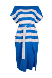 Vestido de tricot às riscas
