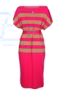 Vestido de tricot às riscas