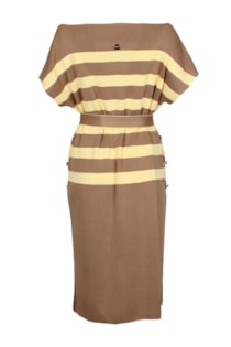 Vestido de tricot às riscas