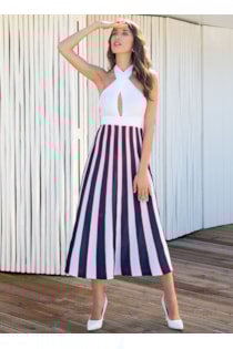 Vestido tejido cuello halter