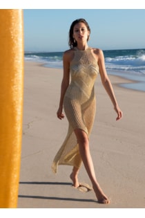 Vestido comprido de tricot