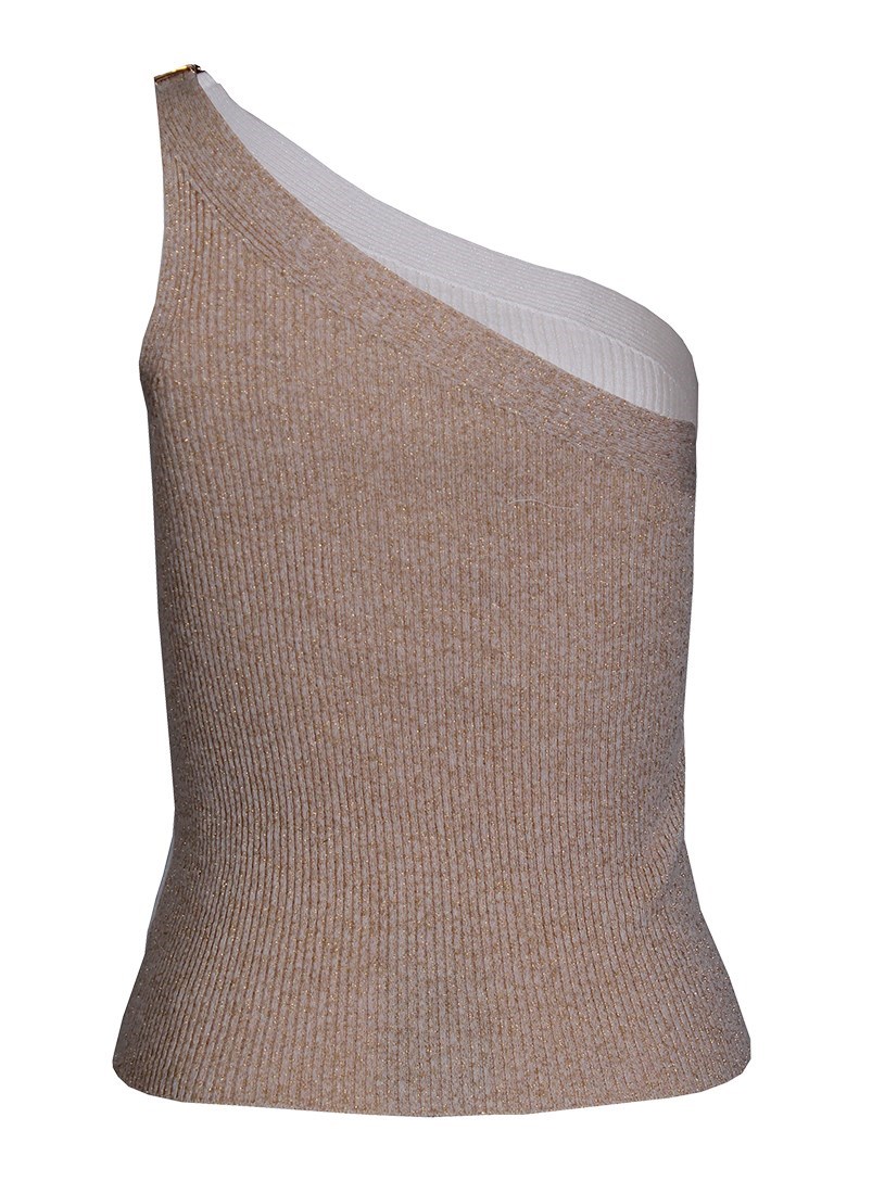 Top de tricot one shoulder