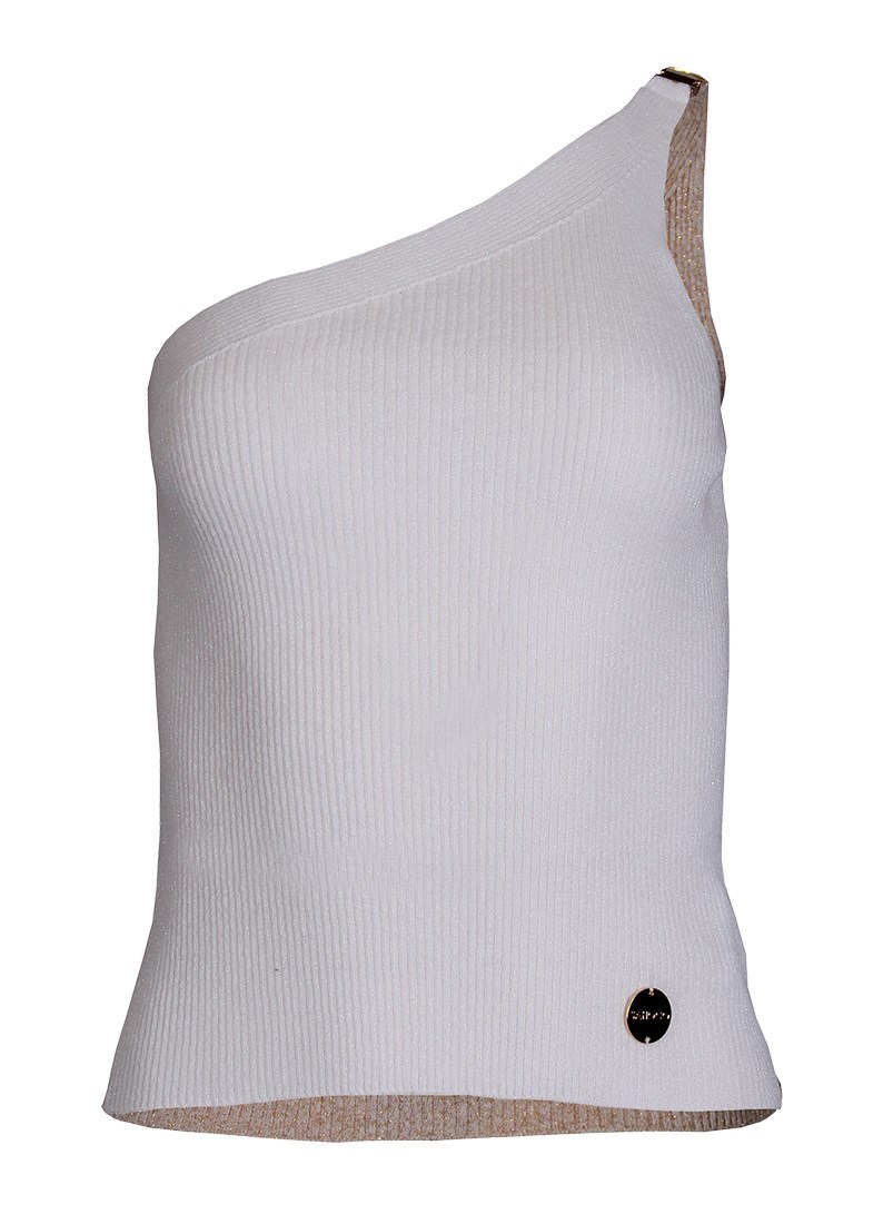 Top de tricot one shoulder