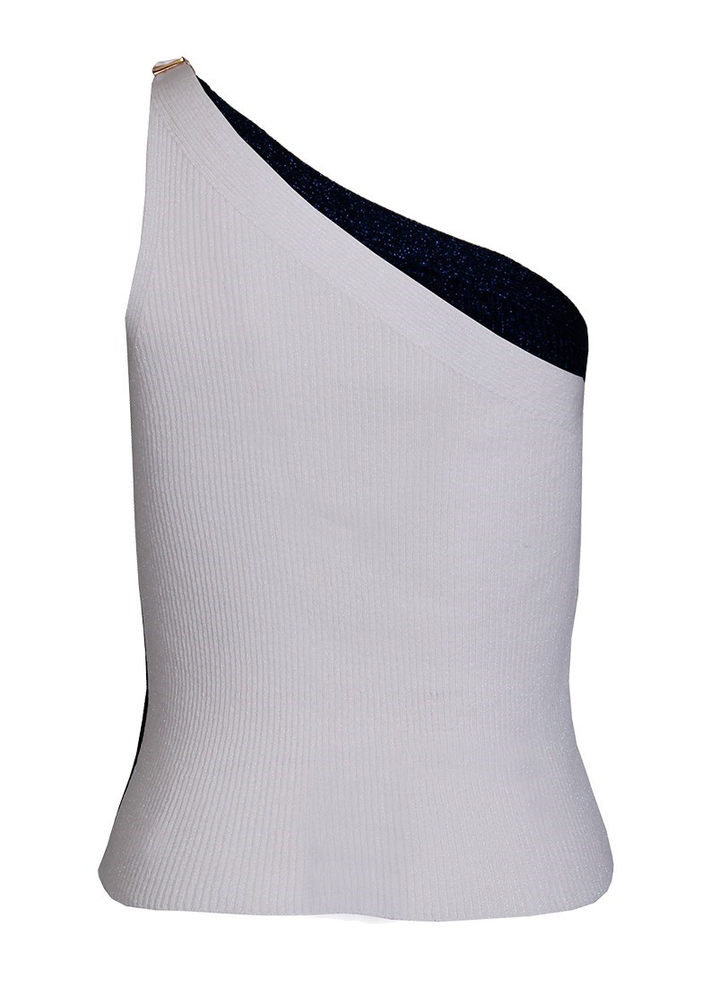 Top de tricot one shoulder