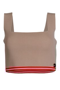 Top cropped de tricot