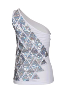 Top one shoulder com brilho