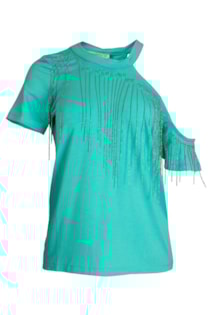 T-shirt com franjas