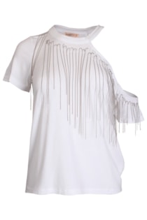 T-shirt com franjas