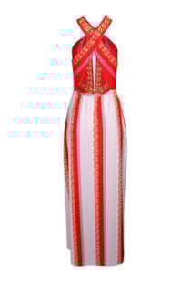 Vestido gola halter com nó
