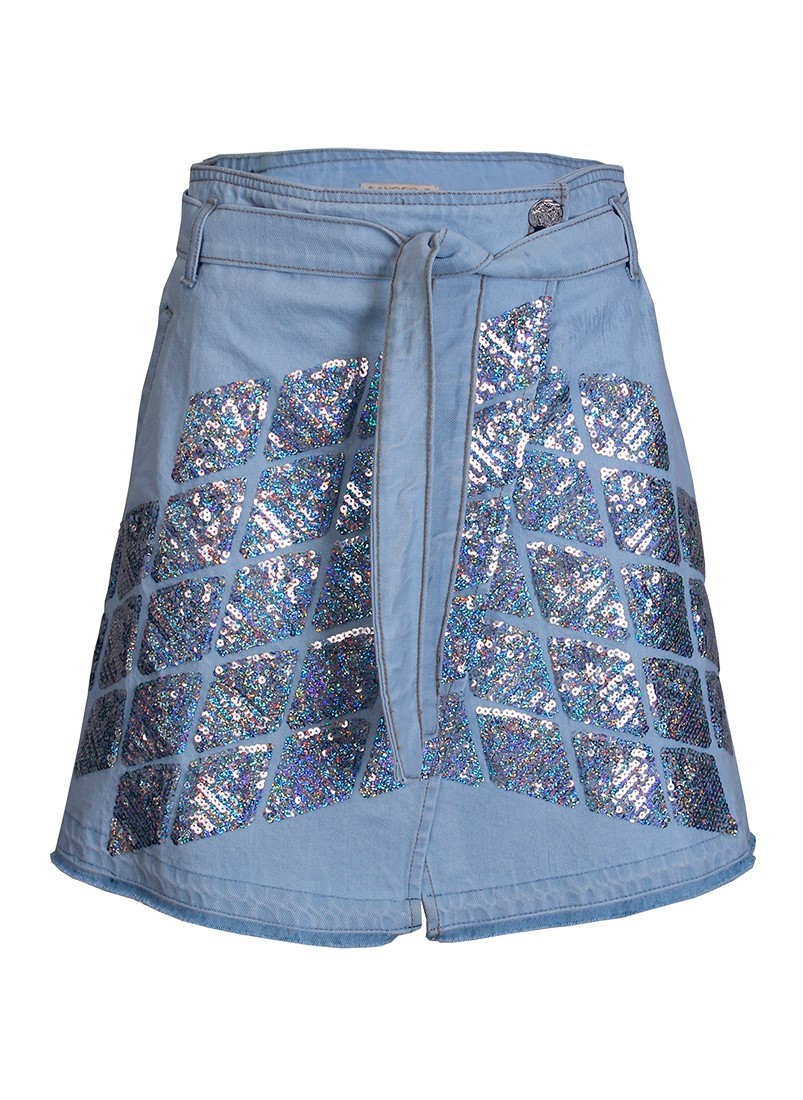 Crossed sequin skirt