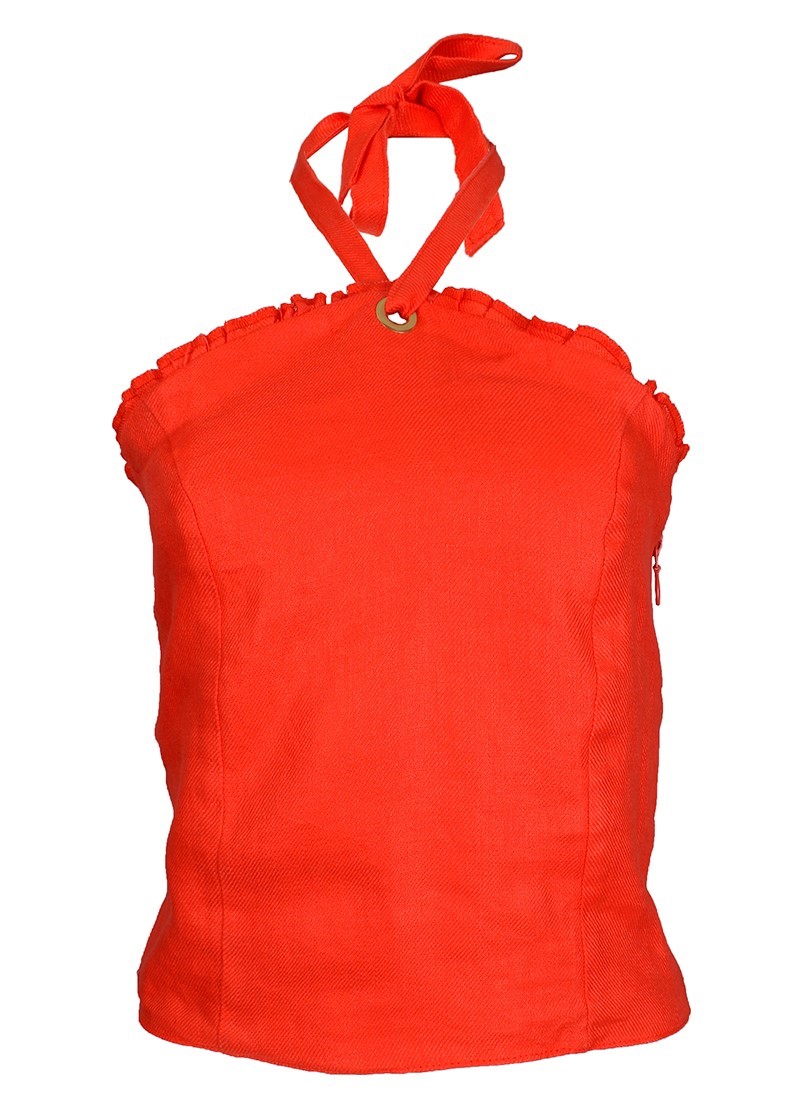 Top gola halter de linho