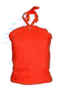 Top gola halter de linho