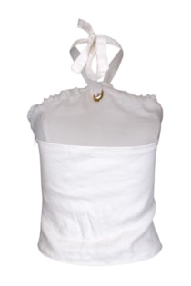 Top gola halter de linho