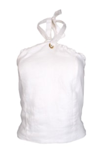 Top gola halter de linho