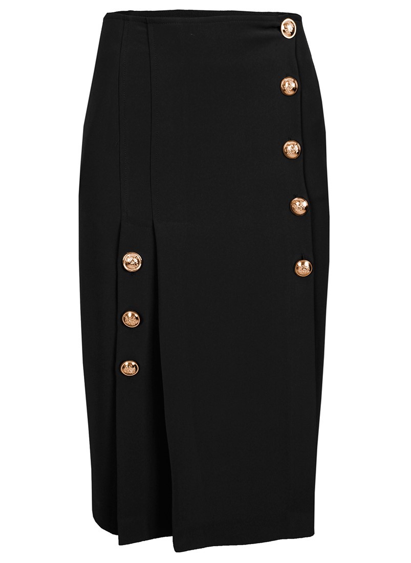 Buttoned pencil skirt