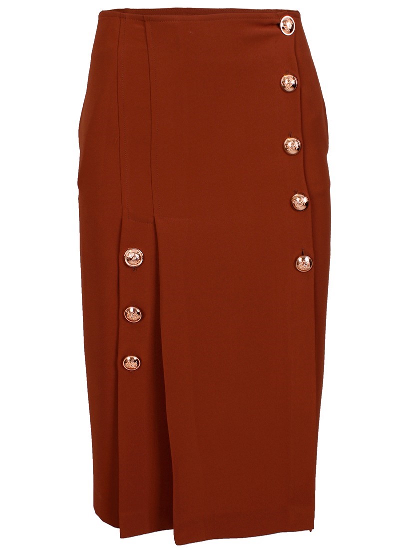 Buttoned pencil skirt