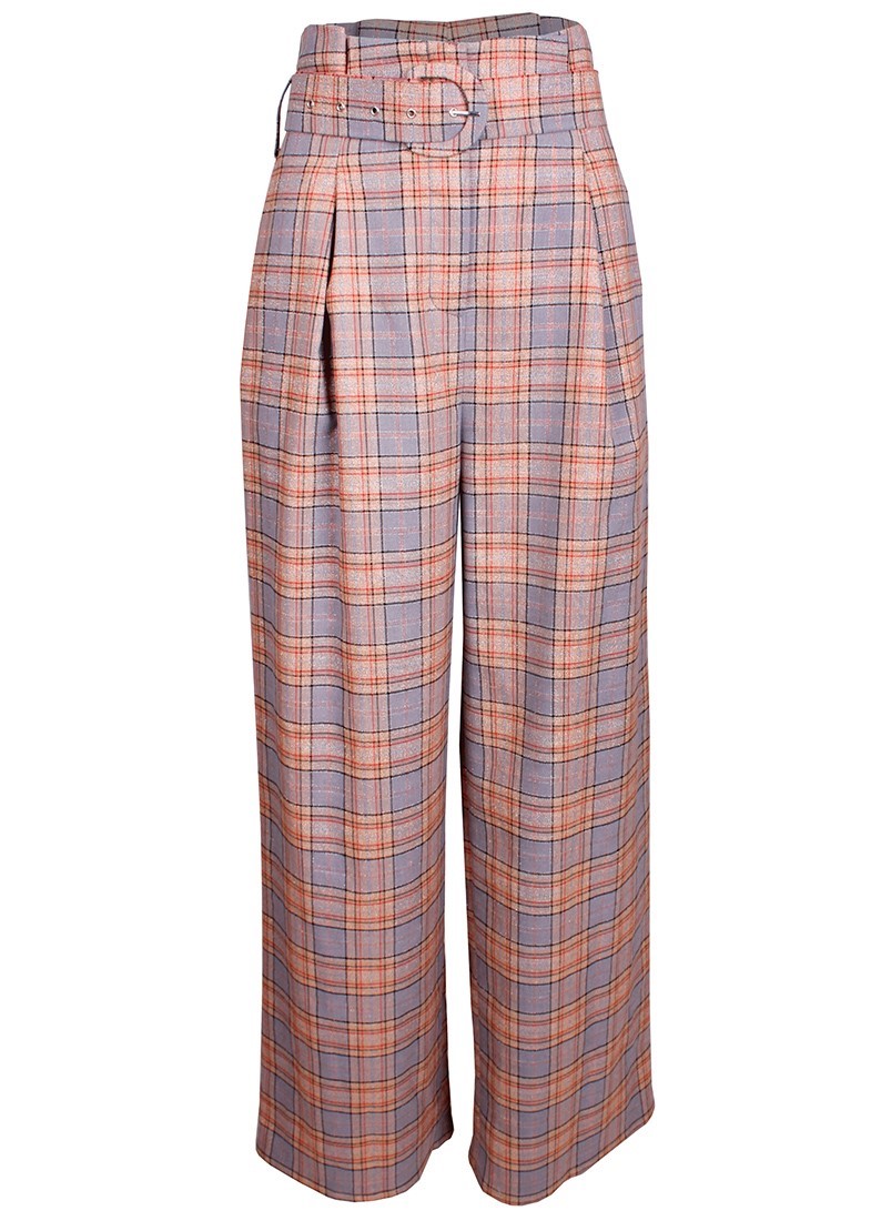 Checkered darted pants 