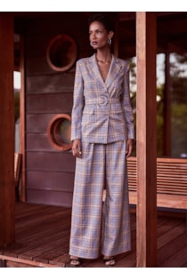 Checkered darted pants 