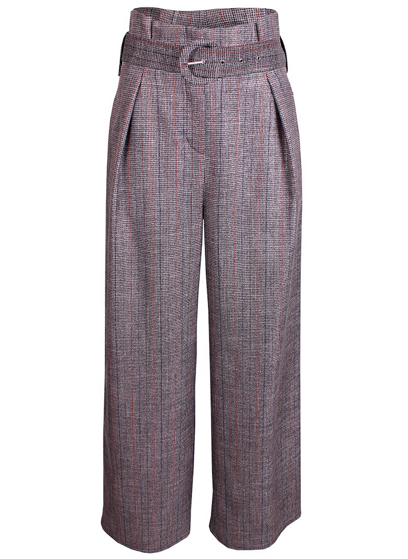 Checkered darted pants 