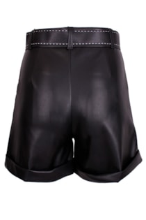 Faux leather paperbag shorts
