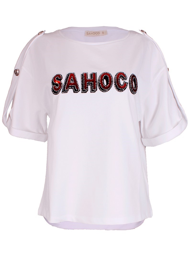 T-shirt com presilhas