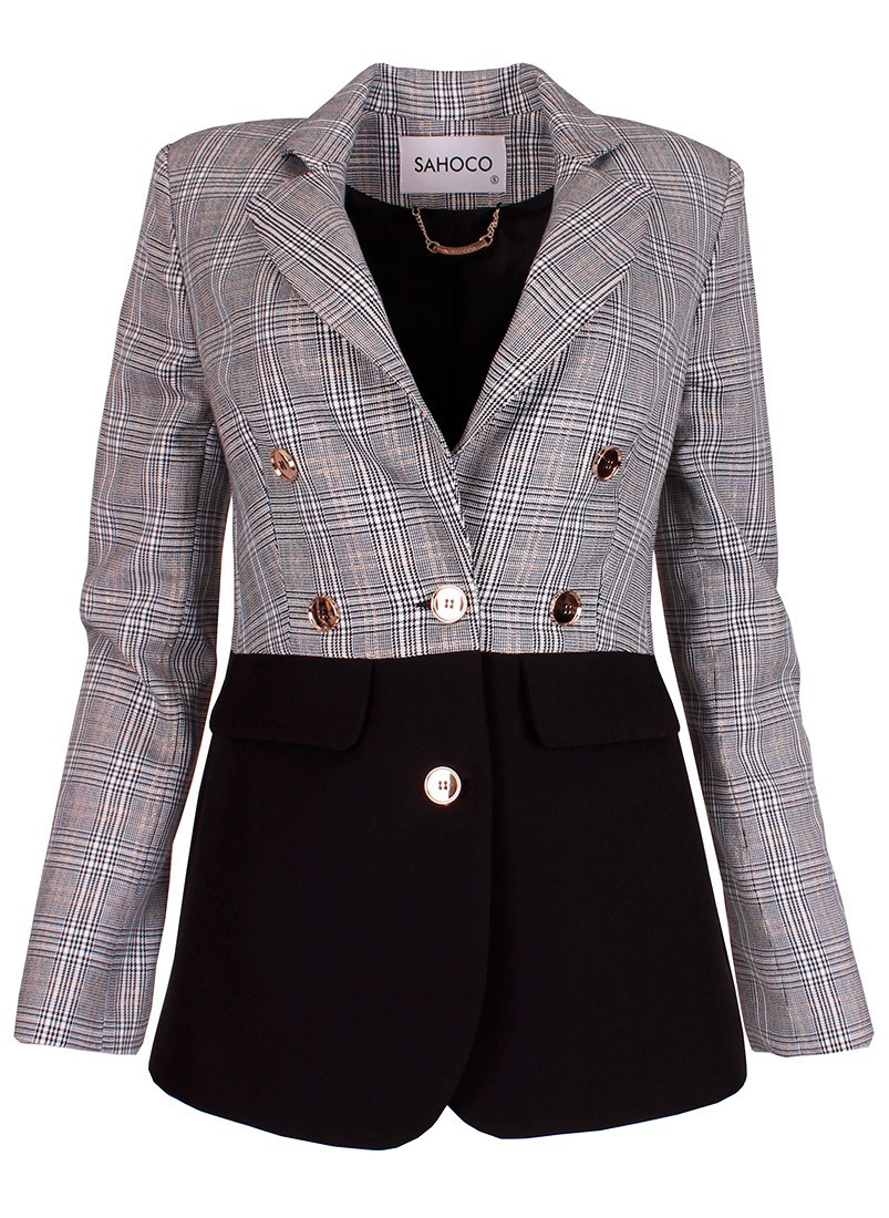 Black and checkered blazer