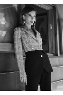 Black and checkered blazer