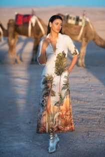 Vestido camiseiro estampado SAHOCO